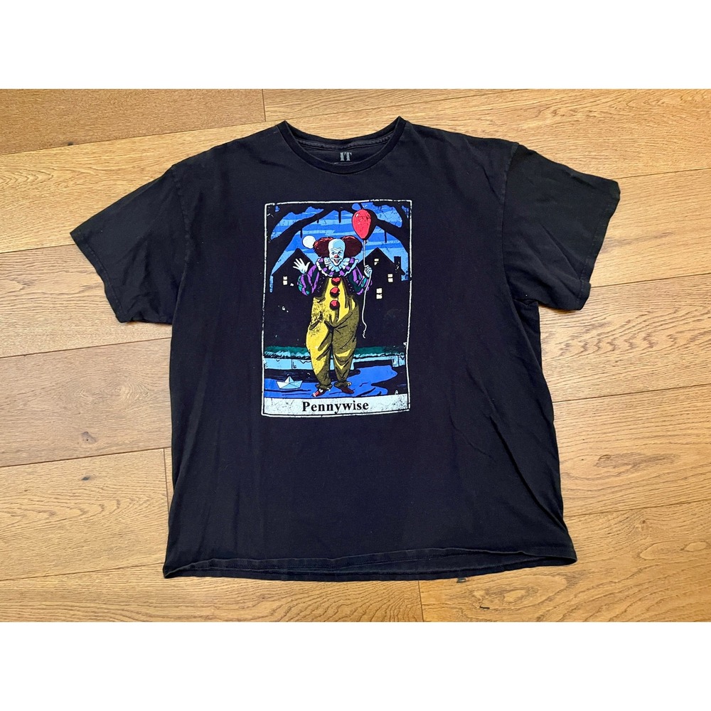 IT Pennywise Tarot Card T-Shirt XL Black Horror Movie Stephen King Clown Graphic